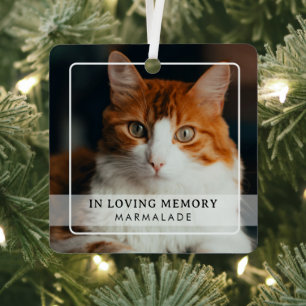 Klassisches einfaches Foto-Katzen-Gedenk-Tribut Ornament Aus Metall