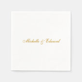 Klassisches einfaches Gold Script-Hochzeitsbuch Na Serviette (Vorderseite)