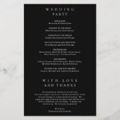 Klassisches einfaches Hochzeitsprogramm in Schwarz (Rückseite)