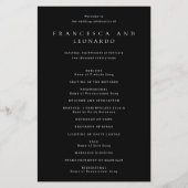 Klassisches einfaches Hochzeitsprogramm in Schwarz (Vorderseite)