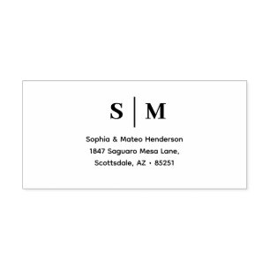 Klassisches einfaches Monogramm-Hochzeit Permastempel