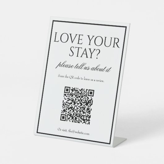 Klassisches einfaches QR Code-Prüftabellenzeichen Sockelschild (Vorderseite)