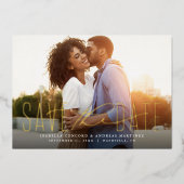 Klassisches einfaches Save the Date-ein-Foto Folieneinladung (Vorderseite)