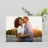 Klassisches einfaches Save the Date-ein-Foto Folieneinladung (Stehend vorne)