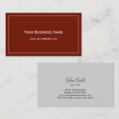 Klassisches einfaches schlichtes gerahmtes Rot Visitenkarte (Vorne/Hinten)