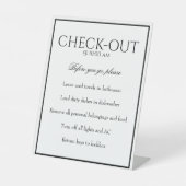 Klassisches, einfaches White Guest Karo Out Table Sockelschild (Vorderseite)