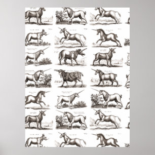 Klassisches Einhorn Antikes Mythisches Magisches W Poster