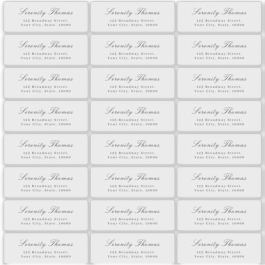 Klassisches Elegance-Etikett mit transparenter Rüc Aufkleber (Vorderseite)