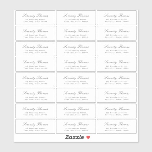 Klassisches Elegance-Etikett mit transparenter Rüc Aufkleber (Blatt)