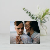 Klassisches Elegance Horizontales Foto Save the Da Folie Einladungspostkarte (Stehend vorne)