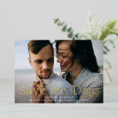 Klassisches Elegance Horizontales Foto Save the Da Folieneinladung (Stehend vorne)