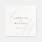 Klassisches Elegance-Kalligrafie-Monogramm Serviette (Vorderseite)