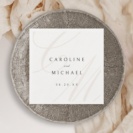 Klassisches Elegance-Kalligrafie-Monogramm Serviette