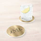 Klassisches Elegant 3 Buchstaben Monogram, gegosse Getränkeuntersetzer (Seite)