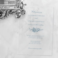 Klassisches Elegant Blau graviert Blumen