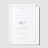 Klassisches Elegant Blau graviert Blumen Pergament Einladungen (Versetzt)