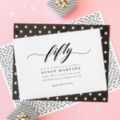 Klassisches Elegant Calligrafy Script 50. Geburtst Einladung