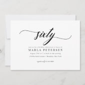 Klassisches Elegant Calligrafy Script 60. Geburtst Einladung (Vorderseite)