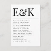 Klassisches Elegant fett Big Monogram Wedding Deta Begleitkarte (Vorderseite)