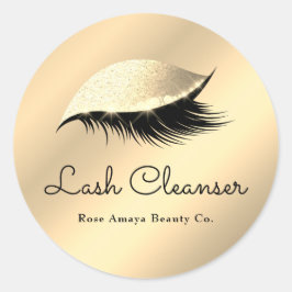 Klassisches Elegant Gold Custom Lash Cleanser Labe Runder Aufkleber