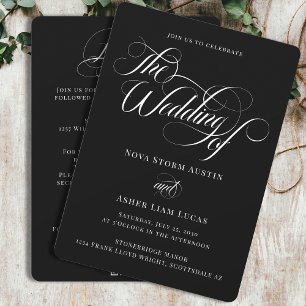 Klassisches Elegant in einem QR-Code Black Wedding Einladung