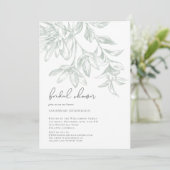 Klassisches Elegant Line Gezeichnet florales Braut Einladung (Stehend Vorderseite)