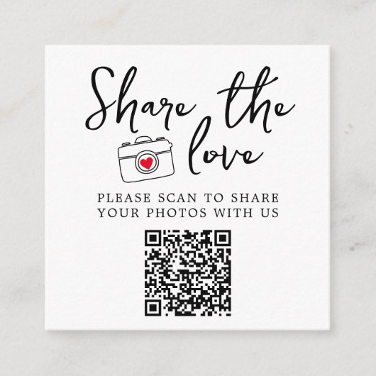 Klassisches Elegant mit Liebe QR-Code Begleitkarte (Vorderseite)