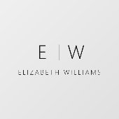 Klassisches Elegant Moderner Minimalistischer Mono Fensteraufkleber (Blatt)