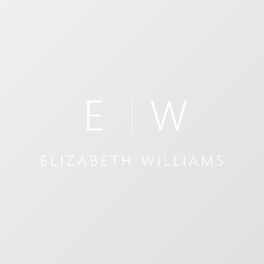 Klassisches Elegant Moderner Minimalistischer Mono Fensteraufkleber (Blatt)