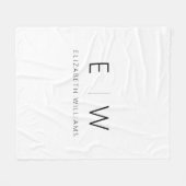 Klassisches Elegant Moderner Minimalistischer Mono Fleecedecke (Vorderseite (Horizontal))