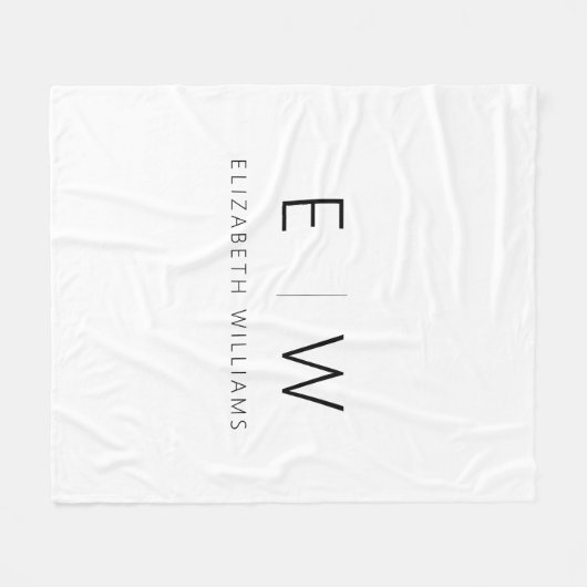 Klassisches Elegant Moderner Minimalistischer Mono Fleecedecke (Vorderseite (Horizontal))