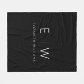 Klassisches Elegant Moderner Minimalistischer Mono Fleecedecke (Vorderseite (Horizontal))