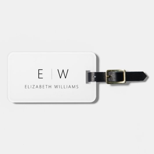 Klassisches Elegant Moderner Minimalistischer Mono Gepäckanhänger (Vorderseite horizontal)