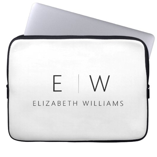 Klassisches Elegant Moderner Minimalistischer Mono Laptopschutzhülle (Vorderseite)