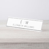 Klassisches Elegant Moderner Minimalistischer Mono Schreibtischnamensplakette (Vorderseite )