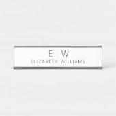 Klassisches Elegant Moderner Minimalistischer Mono Schreibtischnamensplakette (Vorderseite )