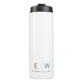 Klassisches Elegant Moderner Minimalistischer Mono Thermosbecher (Vorderseite)