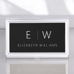 Klassisches Elegant Moderner Minimalistischer Mono Visitenkarten Dose<br><div class="desc">Erhöhen Sie Ihr berufliches Image mit unserem Classic Elegant Modern Minimalistisch Monogram Business Card Holder. Dieses sorgfältig gefertigte Accessoire vereint zeitlose Eleganz mit zeitgenössischem Minimalismus und ist somit ein wichtiges Werkzeug für jedes moderne berufliche. Dieser Visitenkartenhalter ist mit Präzision und Sorgfalt auf das Detail ausgelegt und ist mehr als nur...</div>