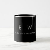 Klassisches Elegant Moderner Minimalistischer Mono Zweifarbige Tasse (Mittel)