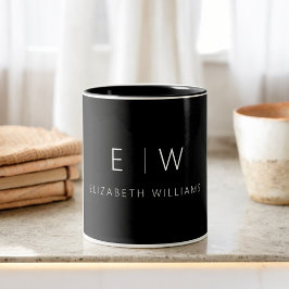 Klassisches Elegant Moderner Minimalistischer Mono Zweifarbige Tasse