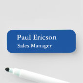 Klassisches Elegant Schlicht Beruflich Deep Blue Namensschild (Beispiel)