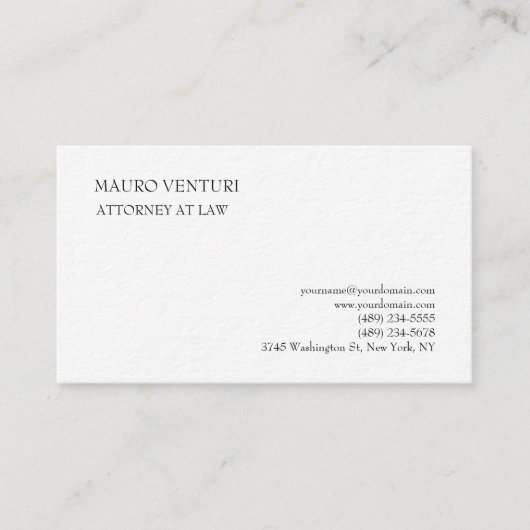 Klassisches Elegant Schlicht Beruflich Minimalisti Visitenkarte (Vorderseite)