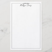 Klassisches Elegant - Schwarz-Weiß-Note Briefpapier (Vorderseite)