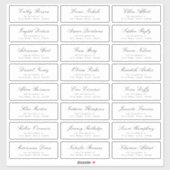 Klassisches Elegant-Script-Gästetikett Aufkleber (Blatt)