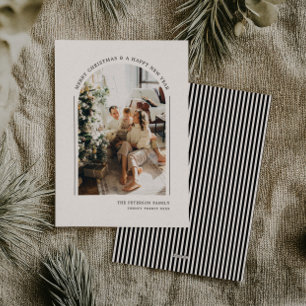 Klassisches elegante moderne Familienfoto Feiertagskarte