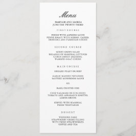 Klassisches elegantes Abendmenü Menükarte