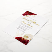 Klassisches Elegantes Brautparty Rote Rose Folieneinladung (Gedreht)