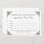 Klassisches Elegantes Echtheitszertifikat Dankeskarte (Vorne/Hinten)