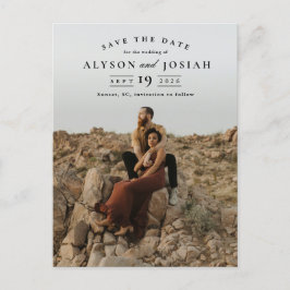 Klassisches elegantes Foto Hochzeit speichern das  Ankündigungspostkarte