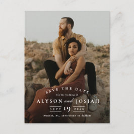 Klassisches elegantes Foto Hochzeit speichert das  Ankündigungspostkarte